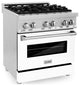 ZLINE 30 in. Professional Dual Fuel Range With White Matte Door, RA-WM-30