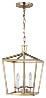 Dianna Three Light Mini Lantern, Satin Brass