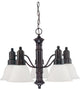 Gotham 5 Light - 25" Chandelier With Frosted White Glass