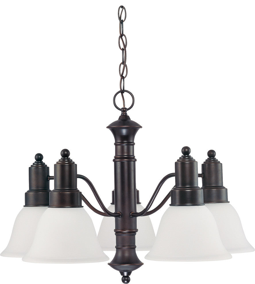 Gotham 5 Light - 25" Chandelier With Frosted White Glass
