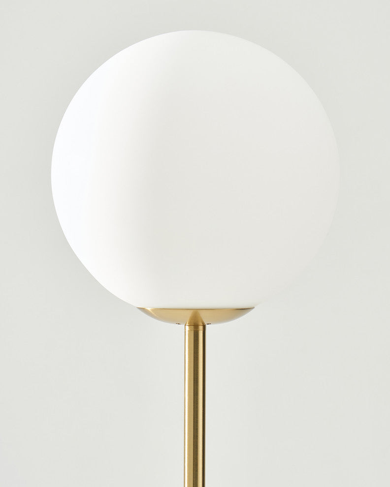 Brightech Luna - Frosted Glass Globe Floor Lamp - Mid Century Modern Light, Bras