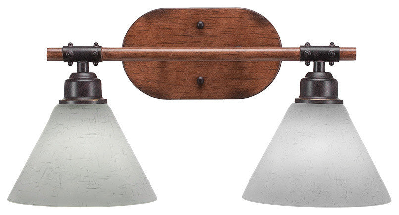 Blacksmith 2-Light Bath Bar, White Muslin