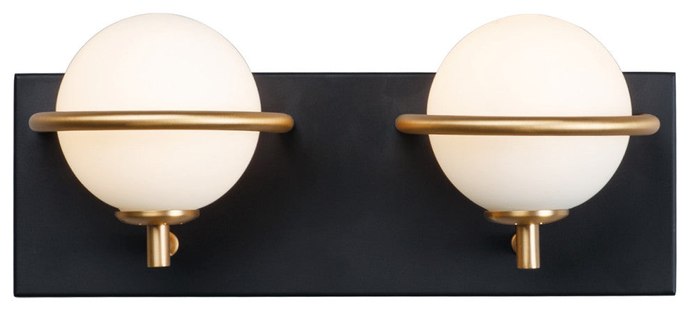 Maxim 21602 Revolve 2 Light 13"W LED Bathroom Vanity Light - Black / Gold /