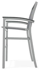 Bazza Sling Bar Height Stackable Outdoor Stool, Augustine Denim/Graphite