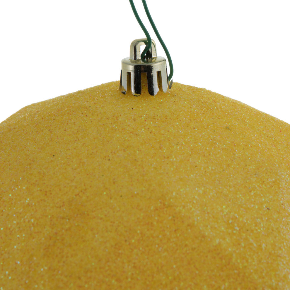 Vickerman M177478DG 6" Yellow Glitter Geometric Ball Ornament, 4 per bag