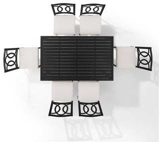 Crosley Furniture Chambers 7-Piece Steel Metal Outdoor Dining Set in Cream/Black