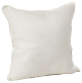 Pomponin Collection PomPom Design Down Filled Linen Throw Pillow, Ivory