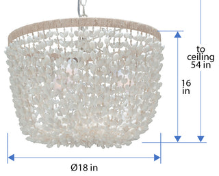 Inverted Pendant Lamp, Bubble Seashell, White