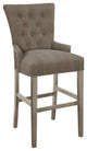 Modern Hekman Woodmark Sonya Bar Stool With Nickel Nailhead Trim