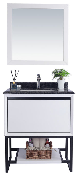 Alto Vanity, 30", Black Wood Marble
