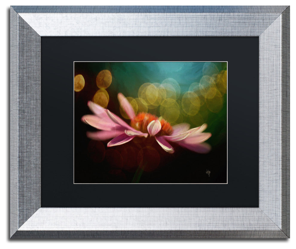 Bryan ''The Secret World of Coneflowers'' Art, Silver Frame, Black Matte, 14"x11"