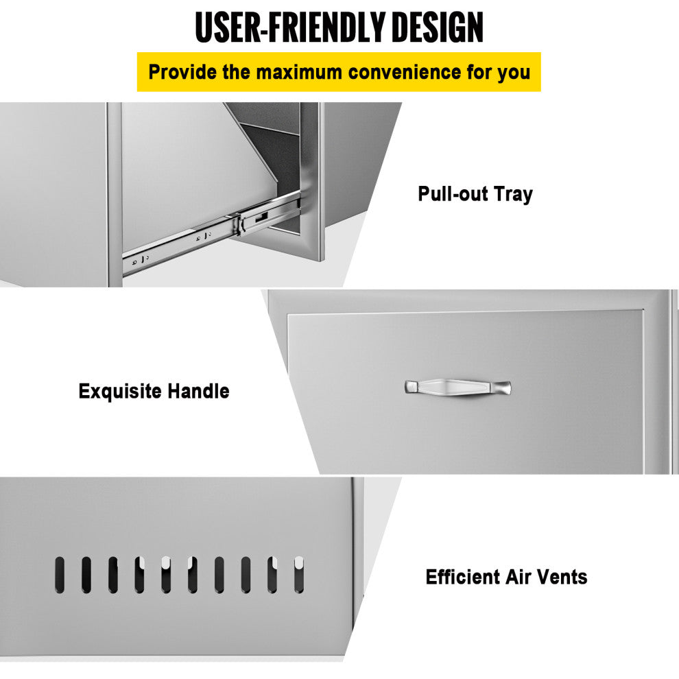 Outdoor Kitchen Propane Tank Drawer Stainless Steel Pull Out Trash Drawer