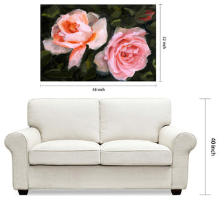 "Ethereal Roses" Frameless Reverse Printed Tempered Art Glass Wall Art, Tmp-210784-4832