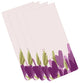 Tulip Blossom Garden Floral Print Napkins, Set of 4, Purple, 19"
