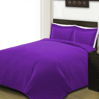 Cottonpure 100% Cotton Diamond Quilt , Plum, Full/Queen