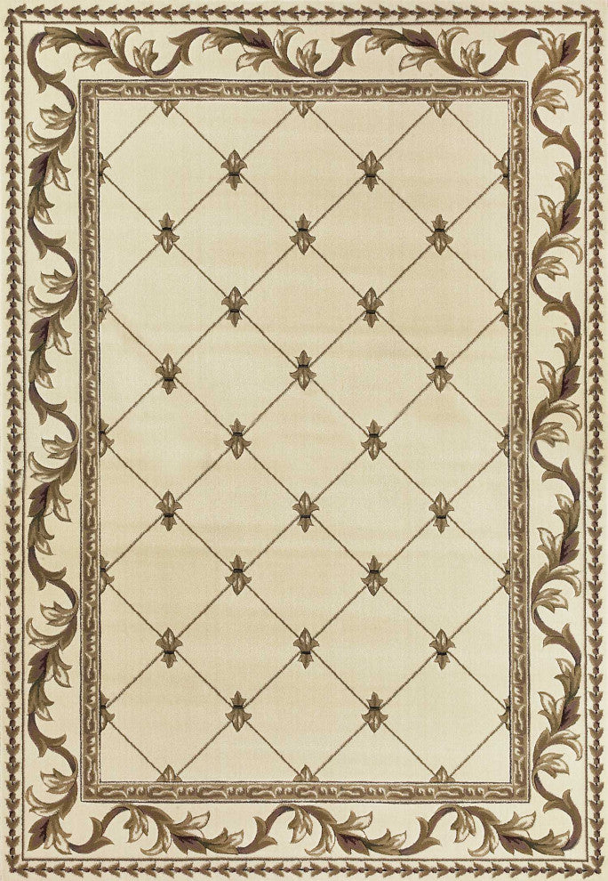 9' X 13'  Polypropylene Ivory Area Rug