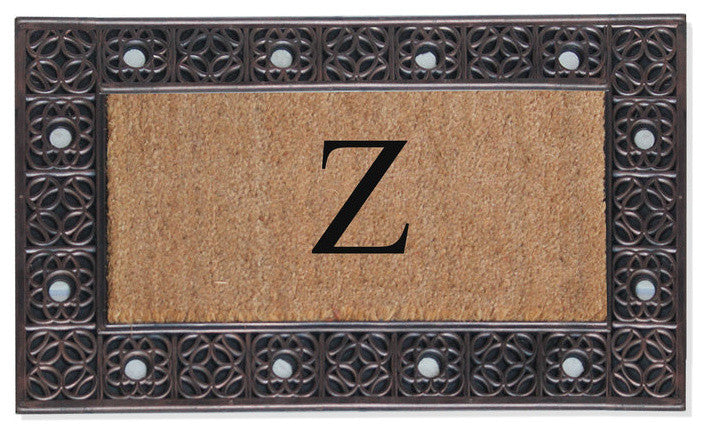A1HC First Impression Rubber and Coir Decorative Tray Doormat 18"x30", Z