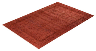 Fine Vibrance, One-of-a-Kind Hand-Knotted Area Rug Pink, 6'3"x9'3"