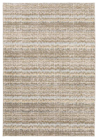 Aegina Gridwork Plaid Ivory/ Grey Area Rug 6'7" x 9'6"