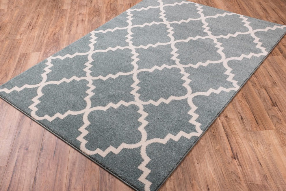 Well Woven Sydney Lulu's Lattice Area Rug, Light Blue, 7'10''x10'6"