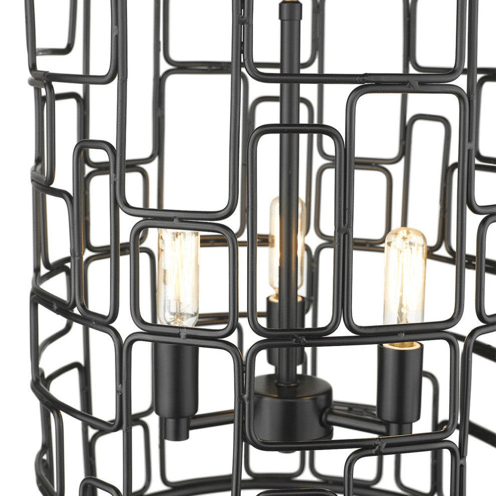 Amoret 3-Light Matte Black Convertible Pendant
