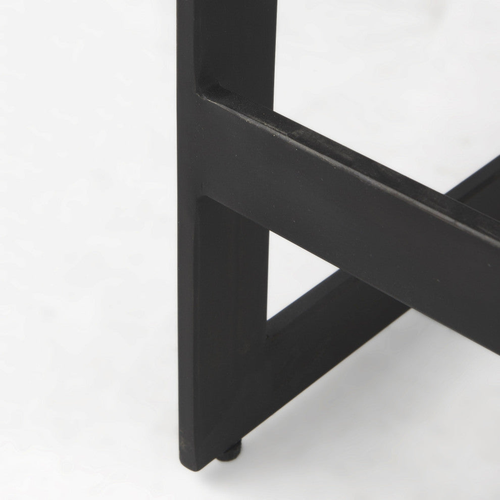 26" Black Cheeky Wood and Metal Counter Stool