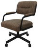 Swivel Tilt Kitchen Caster Chair with Wheels - M-110, Checkered, Gray