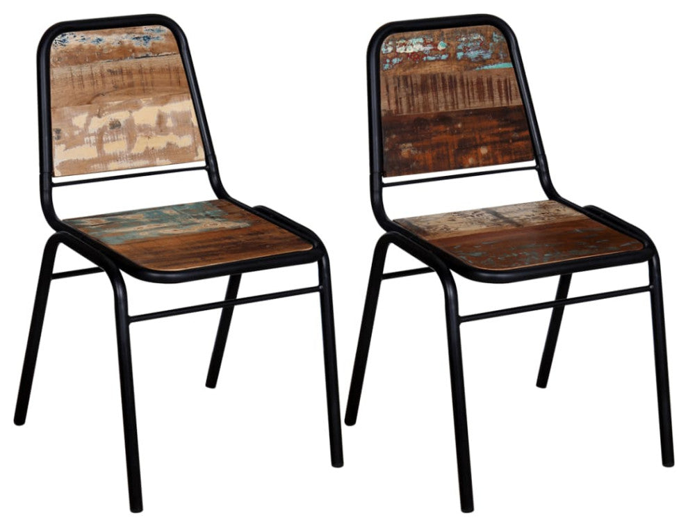 vidaXL Dining Chairs 2 pcs Solid Reclaimed Wood