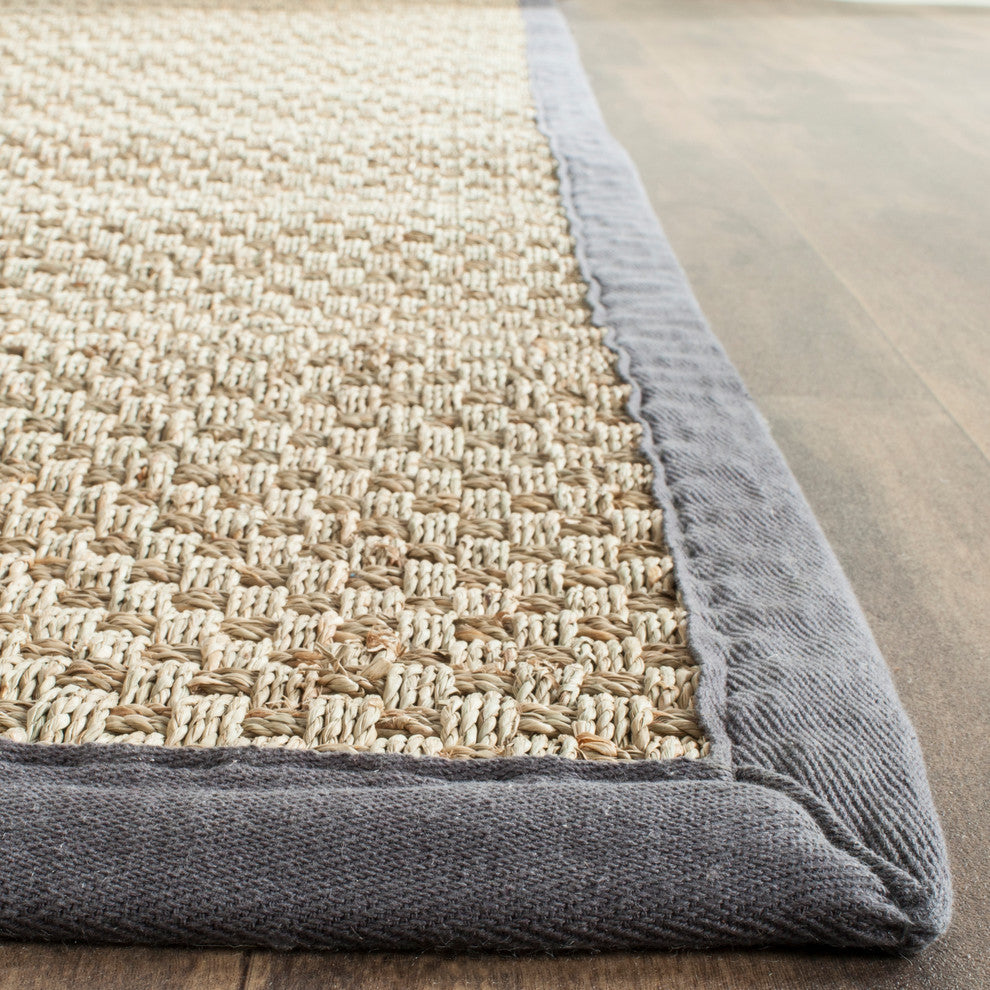 Safavieh Natural Fiber Collection NF114 Rug, Natural/Dark Grey, 3' X 5'