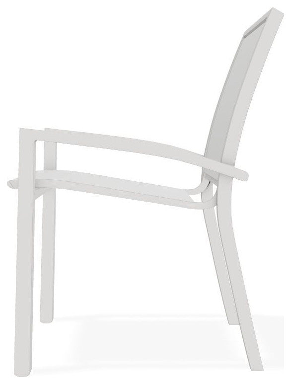 Kendall Sling Stackable Outdoor Dining Chair, White/Snow