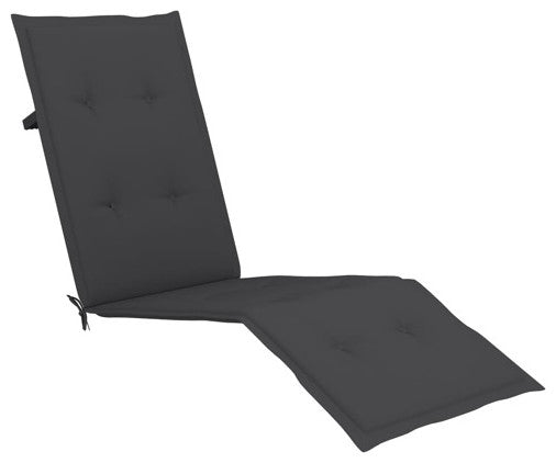 vidaXL Chair Cushion Outdoor Water Repellent Deck Chair Cushion Pad Anthracite