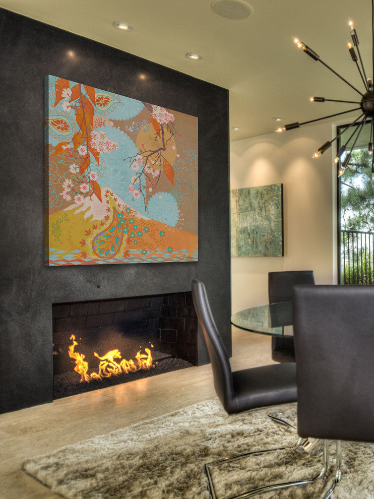 "Autumn Flowering Cherry II" Painting Print on Canvas by Evelia