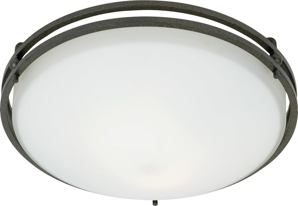 Quoizel OZ1613IN Two Light Flush Mount Ozark Iron Gate