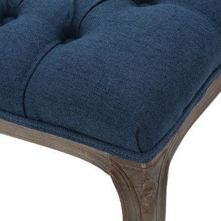 Tasette Traditional Button Tufted Fabric Bench