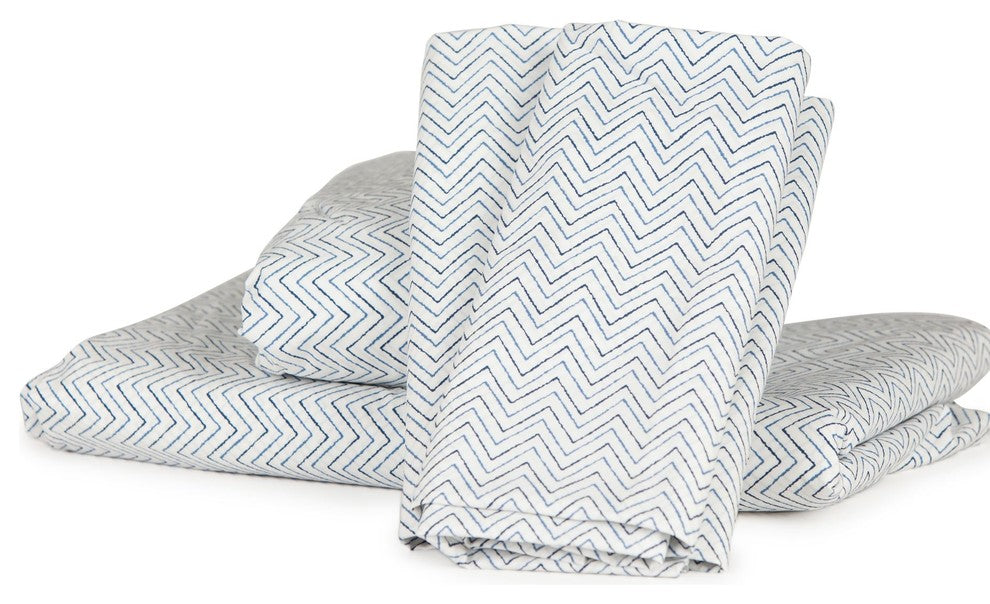 Chevron Sheet Set, Navy, King