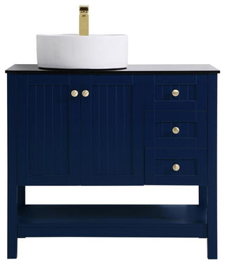 Blue 36" Vessel Sink Bathroom Vanity