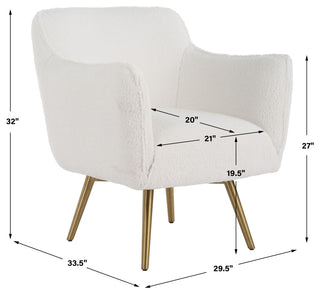Uttermost Oasis White Swivel Chair