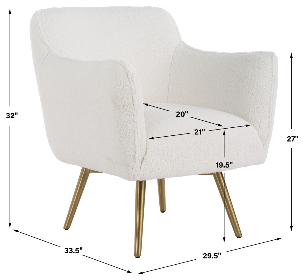 Uttermost Oasis White Swivel Chair