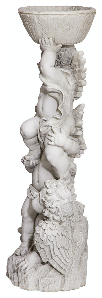 Three Cherubs With Urn Statue