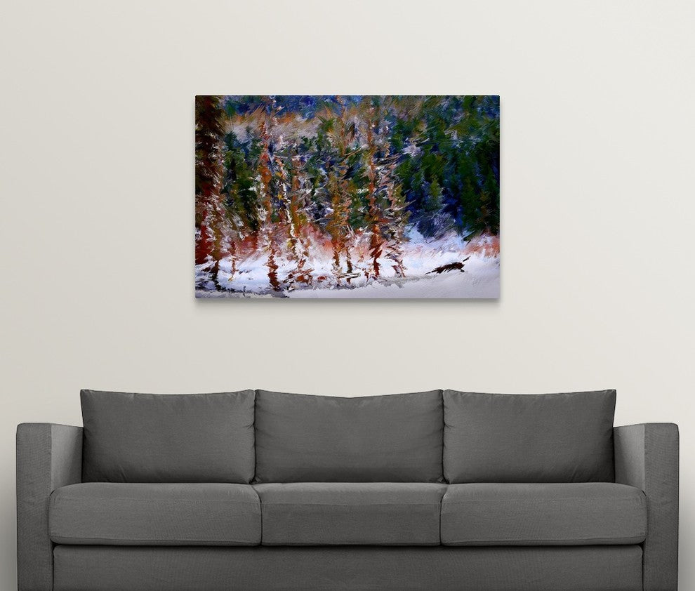"Winter Scene" Wrapped Canvas Art Print, 48"x32"x1.5"