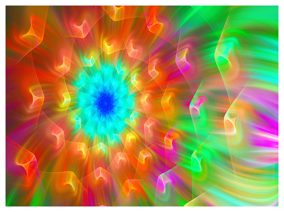 Amazing Multi Color Petals Dandelion, Floral Canvas Art Print, 40"x30"