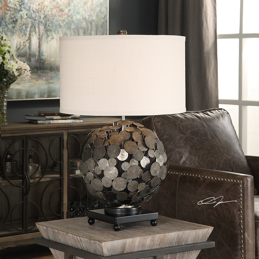 New Uttermost Callisto Steel Disk Table Lamp