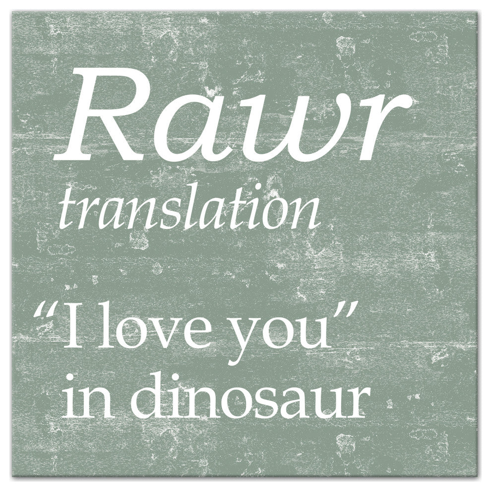 Rawr Translation 12x12 Canvas Wall Art