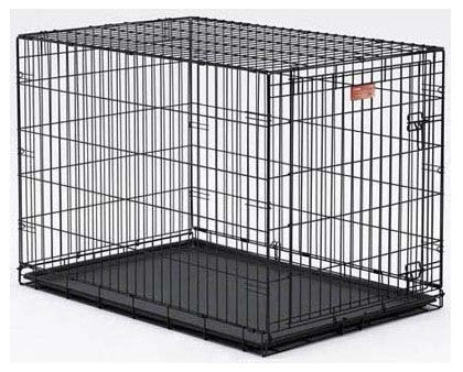 Midwest Life Stages Single Door Dog Crate, Black, 48"x30"x33"