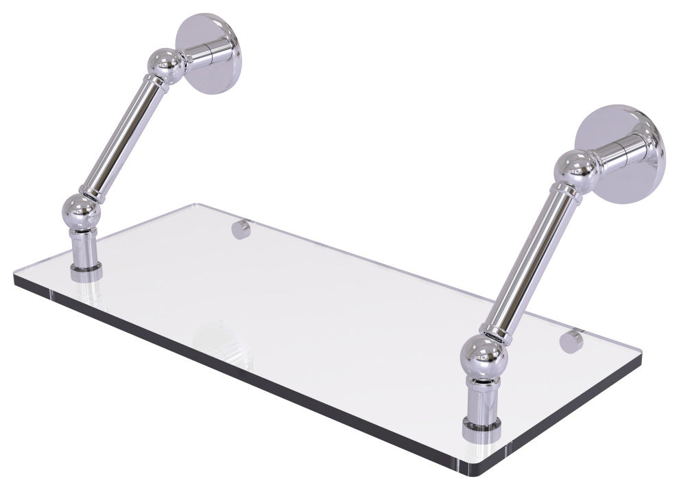 Prestige Skyline 18" Floating Glass Shelf, Polished Chrome