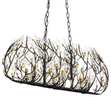 Bask 6-Lt Crystal Linear Pendant - Matte Black/French Gold