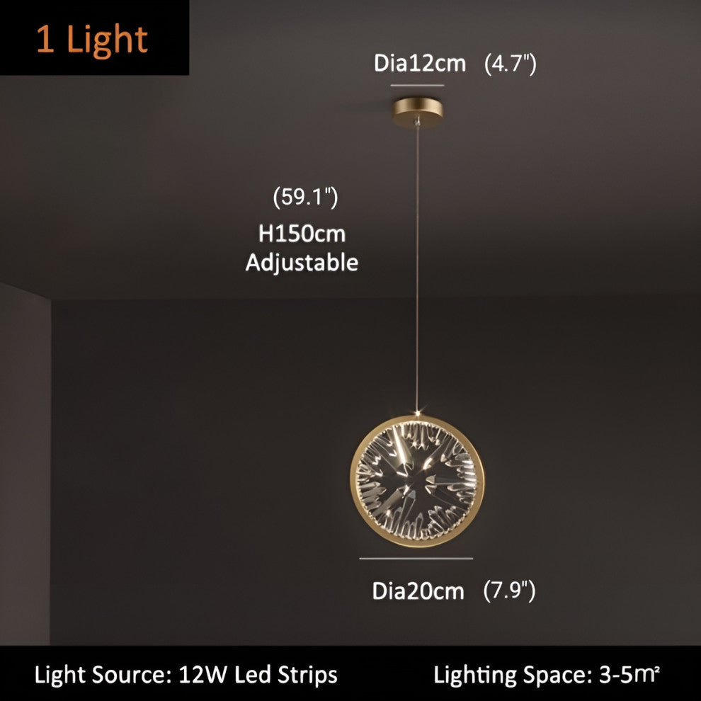 Bezaudun-les-Alpes | Gold Rings Crystal Chandelier, L1