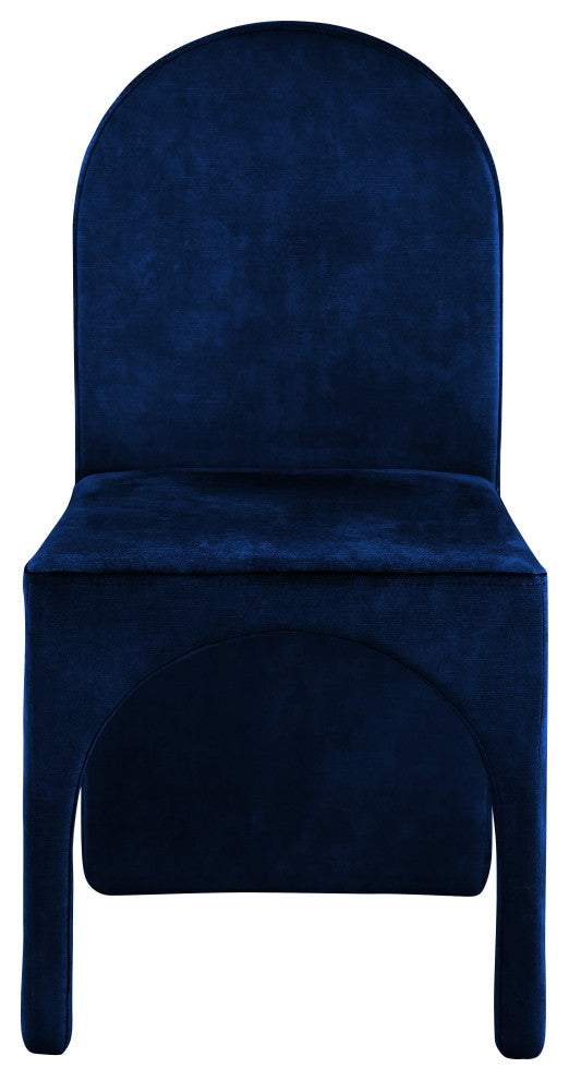 Summer Velvet Upholstered Dining Arm Chair (Set of 2), Navy, Side Chair