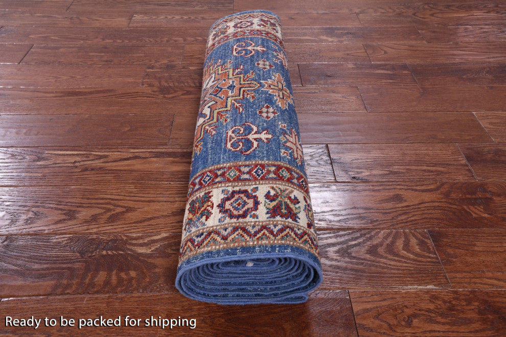 2' 9" X 13' 4" Super Kazak Handmade Wool Runner Rug - Q12997