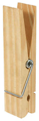 Wooden DIY Craft Jumbo Clothes Pin, 6", Beige, Set of 12